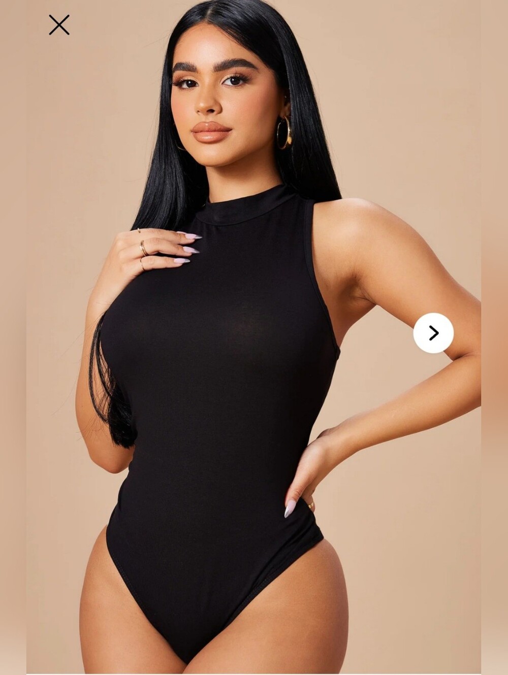 Mel Sleeveless Mock Neck Bodysuit - Black